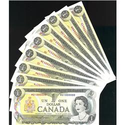 Complete set of Million numbered notes BC-46a 1973 $1 1