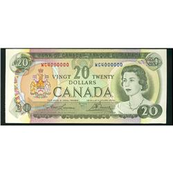 Million numbered note WC4000000 $20 1969  BC-50b UNC.