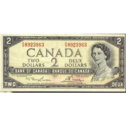 Error note, BC-378 1954 $2 #PG8923963.  ERROR.  Off col