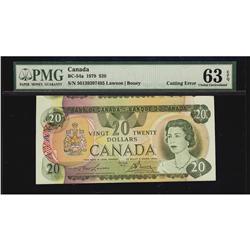 BC-54a 1979 $20 Cutting ERROR PMG CH UNC63. #5013939749