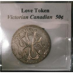 Love token  Victorian canadian 50¢ (MLR) VF+. Scarce