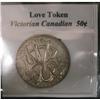 Image 1 : Love token  Victorian canadian 50¢ (MLR) VF+. Scarce