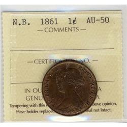 N.B. 1861 1¢ ICCS AU50.