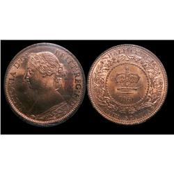 TIED FOR FINEST KNOWN!  Nova Scotia 1/2¢ 1861 ICCS MS-6