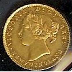 Nfld 1881 $2  Gold AU-50, well struck with strong lustr
