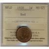 Image 1 : NFLD 1938 1¢ ICCS MS65.  A superb red example.