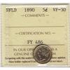 Image 1 : Nfld 1890 5¢ ICCS VF30.