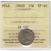 Image 1 : Nfld 1882H 10¢ ICCS EF40.