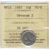 Image 1 : Nfld 1885 10¢ ICCS VG8 Obv 2. Briliant silver finish.