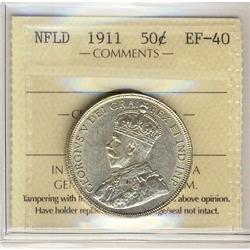 Nfld 1911 50¢ ICS EF40,