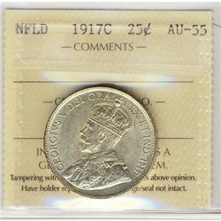 Nfld 1917c 50¢ ICCS AU55.  White and lustrous.