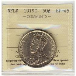 Nfld 1919c 50¢ ICCS EF45.