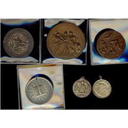 Lot of 6 particualr medals, including 1877 Lynch Clinic