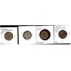 Lot of 4 french coinage from the 1700's.  All lower gra