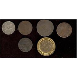 Lot of 6 Love Tokens.  Different denominations and coun