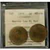 Image 1 : 1859 Low 9 1¢ ICCS MS64 Red, designated as Narrow Low 9