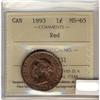 Image 1 : 1893 1¢ ICCS MS65RD.  Superb example with frost like fi