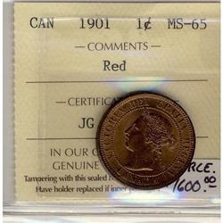 1901 1¢ ICCS MS65RD.  Great eye appeal.