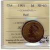 Image 1 : 1901 1¢ ICCS MS65RD.  Great eye appeal.
