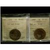 Image 1 : Lot of  2 ICCS graded large cents; 1906 MS-63 RB, 1909