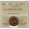 Image 1 : 1949 1¢ A to Dent. ICCS MS63RD.