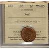Image 1 : 1951 1¢ ICCS MS65RD.  Lot of 2 coins both full Red.