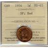 Image 1 : 1954 1¢ SF ICCS MS65RD.  A nice full red example.