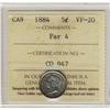 Image 1 : 1884 5¢ Far 4 ICCS VF20.  Key date issue with remaing l