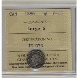 1886  5¢ Large 6 ICCS F-15