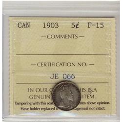 1903  5¢ ICCS F-15