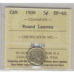 1909  5¢ RL  ICCS EF-40