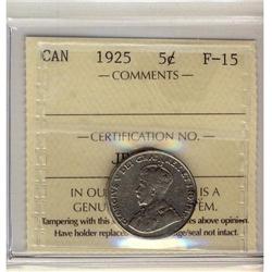 1925 5¢ ICCS F-15