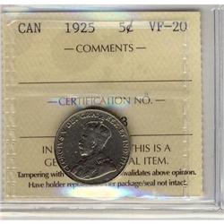 1925 5¢ ICCS VF-20
