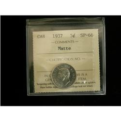 1937 5¢ ICCS SP66.  Matte Specimen example