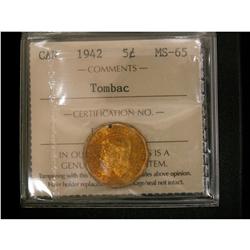 1942 5¢ Tombac ICCS MS65