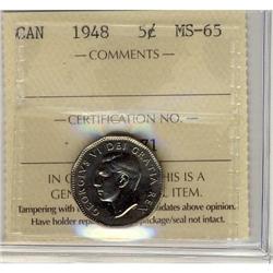 1948 5¢ ICCS MS65.