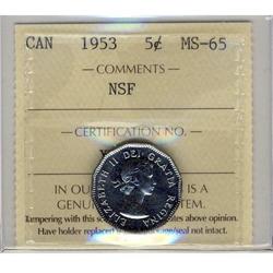 1953 5¢ NSF ICCS MS65.