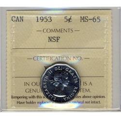 1953 5¢ NSF ICCS MS65.