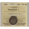 Image 1 : 1858 10¢ Repunched 5 ICCS VF-20
