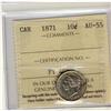 Image 1 : 1871 10¢ ICCS AU-55  Lightly toned with lots of luster.