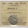 Image 1 : 1898H 10¢ Obv 6 ICCS EF40.
