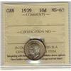 Image 1 : 1939 10¢ ICCS MS63.