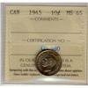 Image 1 : 1945 10¢ ICCS MS65.  Another Gem example with golden to