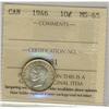 Image 1 : 1946 10¢ ICCS MS65.  White and lustrous.