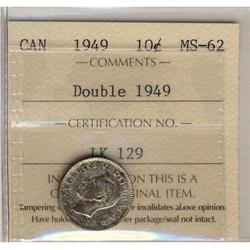 1949 10¢ Double 1949 ICCS MS62