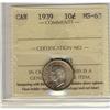 Image 1 : 1952 10¢ ICCS MS65.