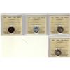 Image 1 : Lot of 4 ICCS graded MS-65 Ten Cents; 1959, 1962, 1963,