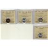 Image 1 : Lot of 4 ICCS graded MS-65 Ten Cents; 1959, 1962, 1963,
