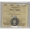 Image 1 : 1965 10¢ ICCS PL66 Heavy Cameo.  Full white example.