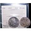 Image 1 : 1907 25¢ ICCS MS64.  Attractive toning with full luster